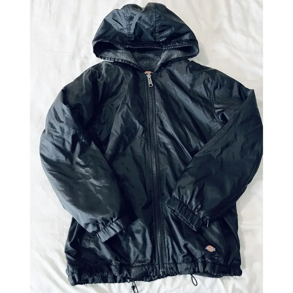 Dickies Black Fleece Lined Windbreaker Boys Size Large‎ 10yrs